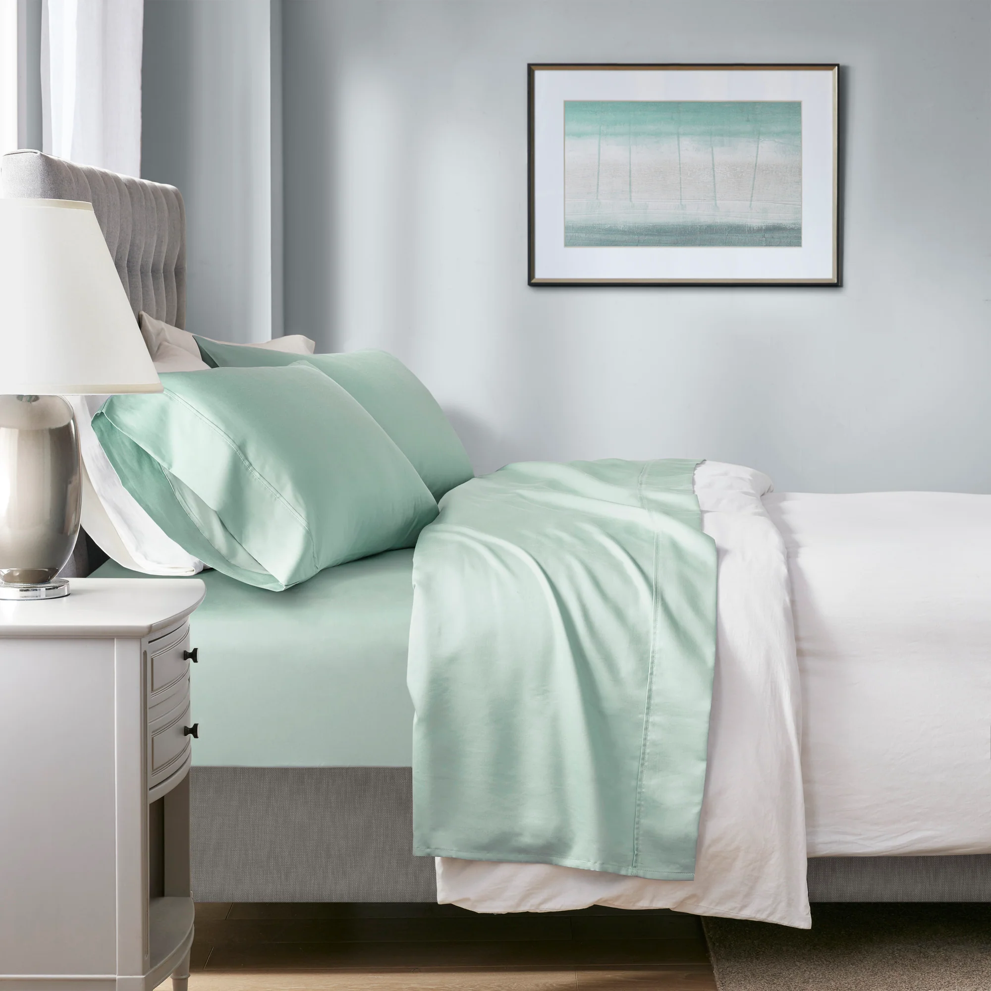 1000 Thread Count HeiQ Smart Temperature Cotton Blend 4-Piece Sheet Set - Image 11