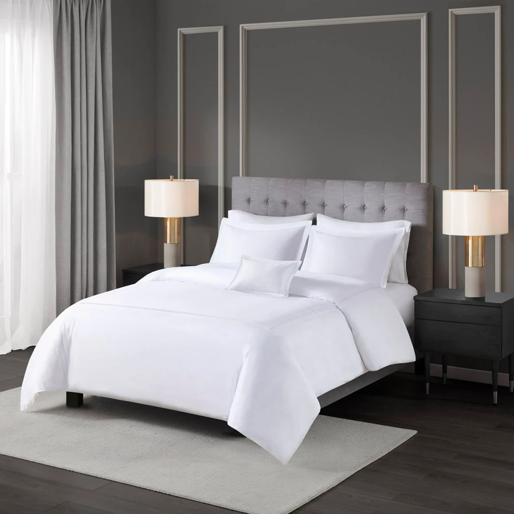 500 Thread Count Luxury Collection 100% Cotton Sateen Embroidered Duvet Cover Set - Image 4
