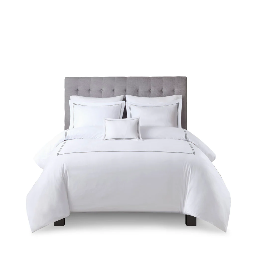 500 Thread Count Luxury Collection 100% Cotton Sateen Embroidered Duvet Cover Set - Image 54