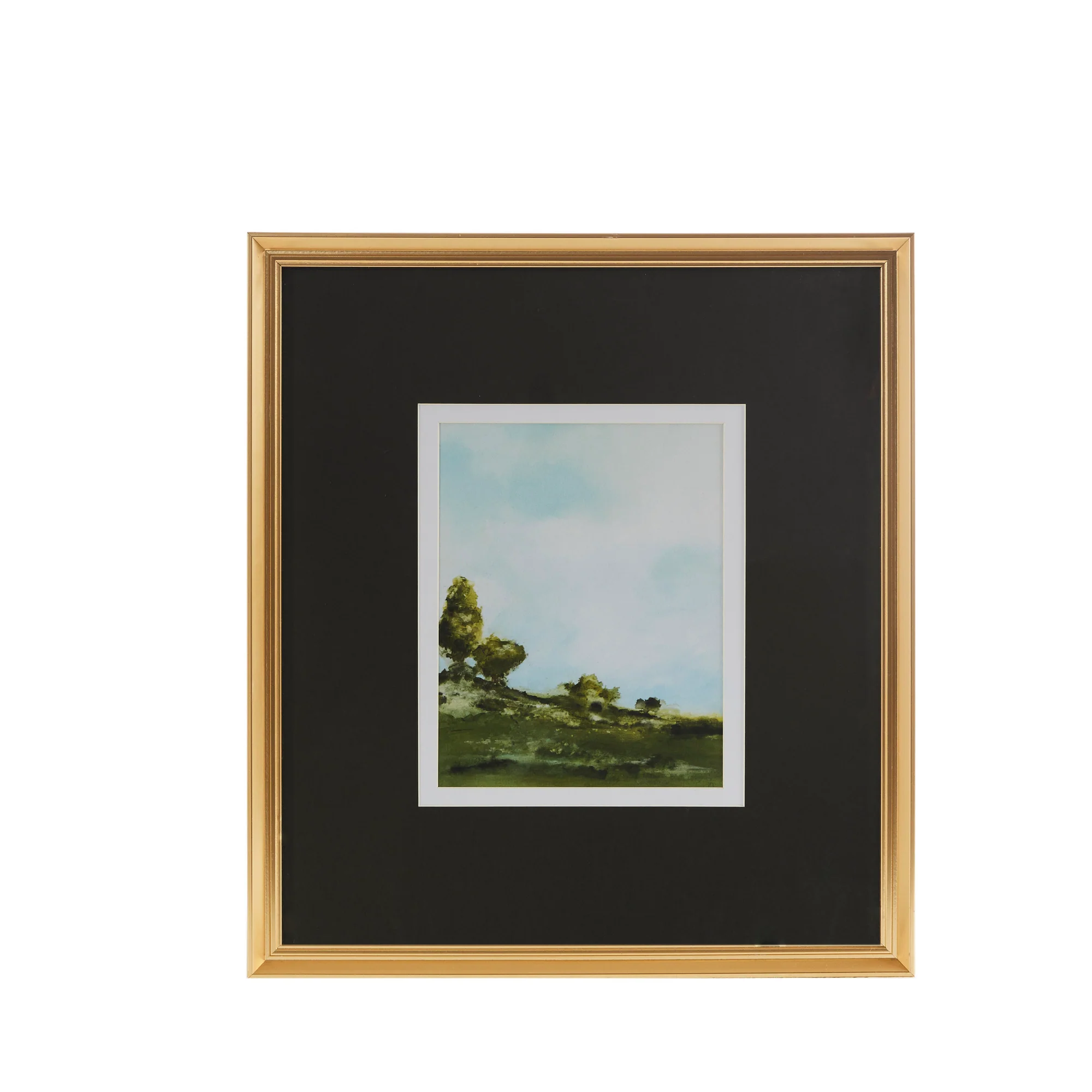 Across The Plains 1 Framed Glass and Double Matted Abstract Landscape Wall Art - Image 2