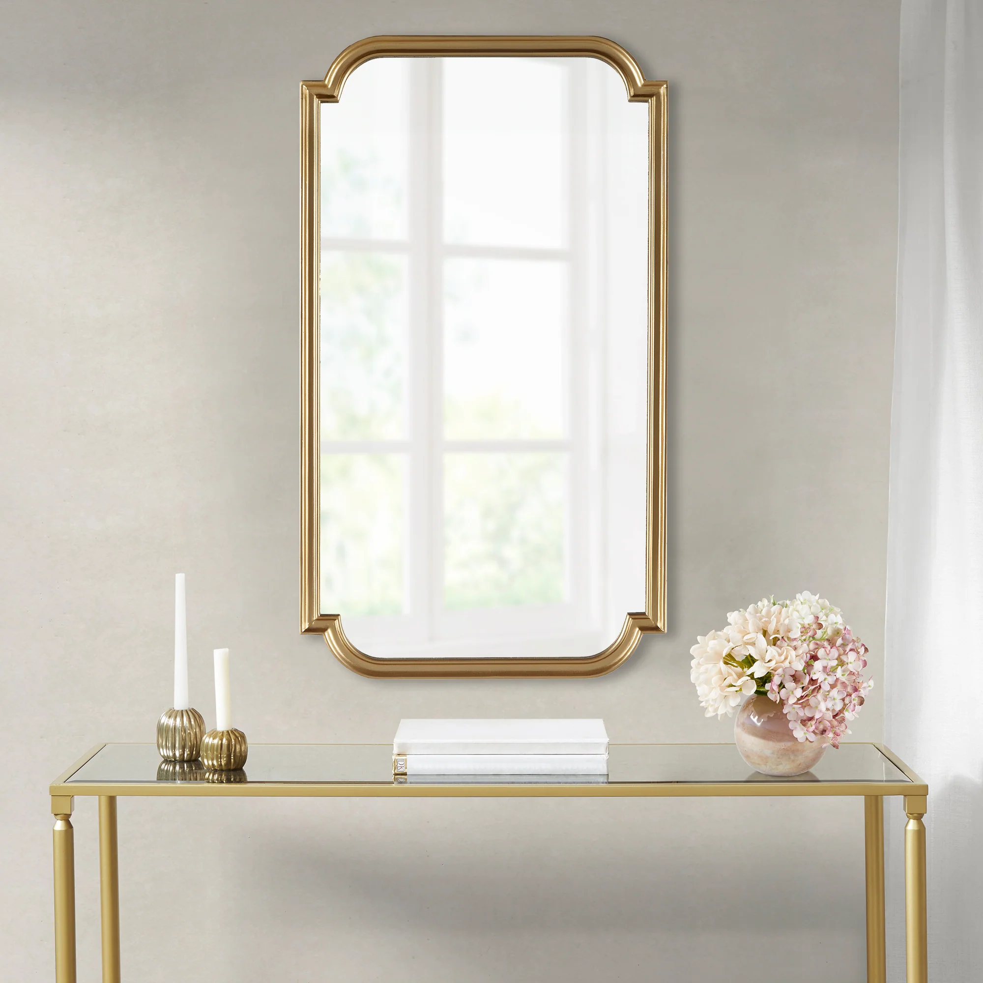 Adelaide Gold Scalloped Wood Wall Mirror - Image 2
