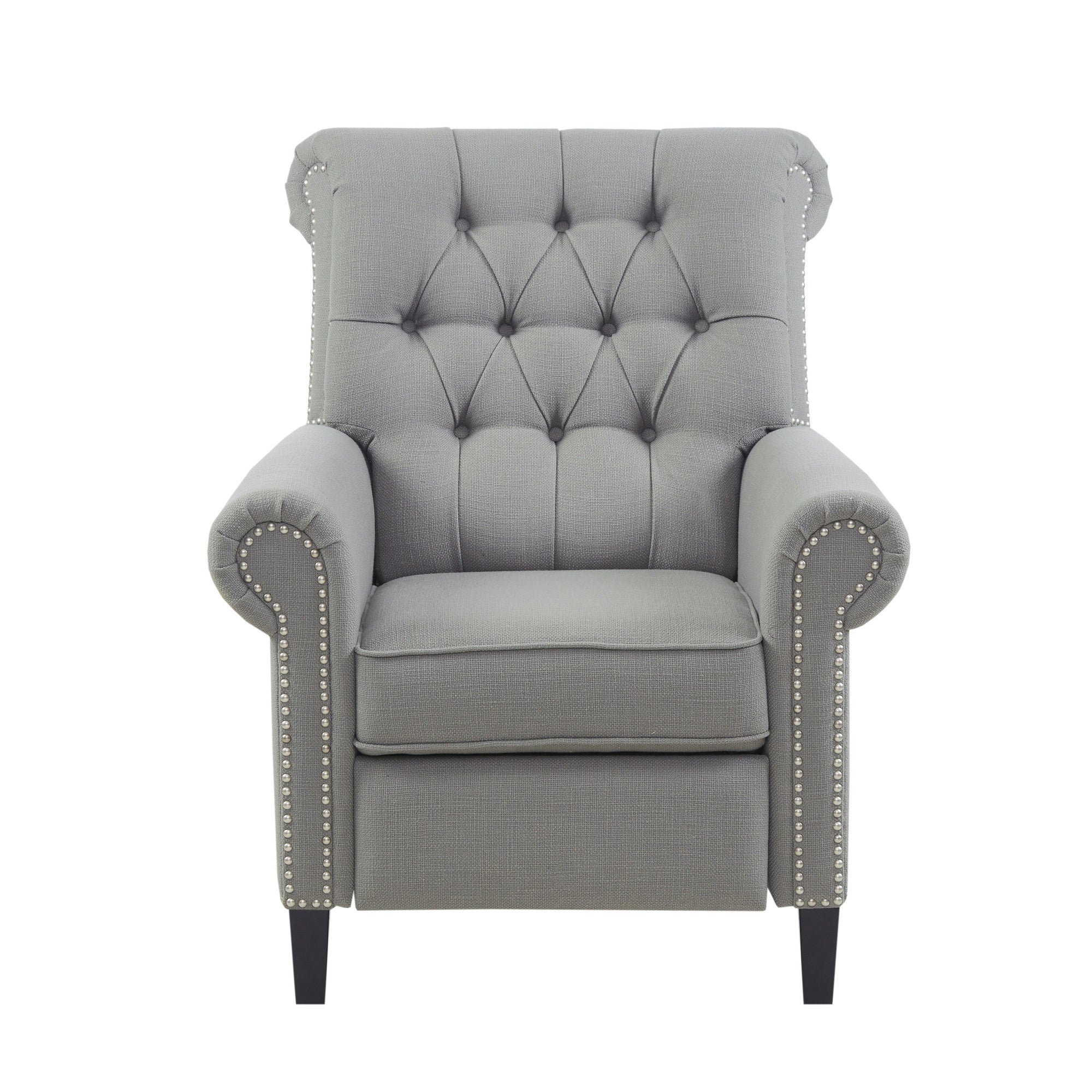 Aidan Upholstered Manual Push Back Recliner Chair with Nailheads - Image 44
