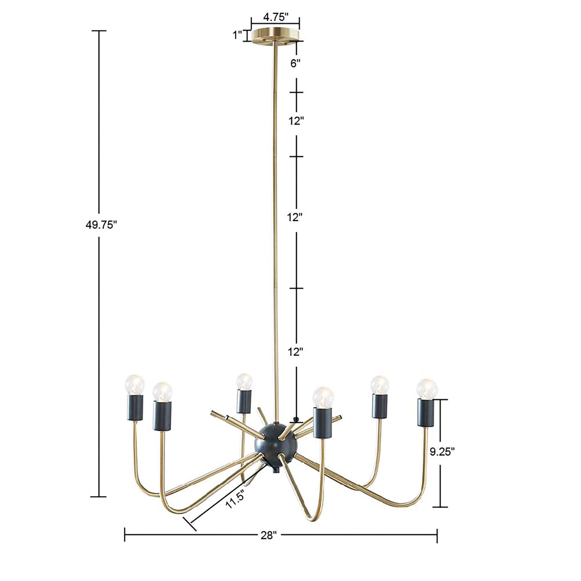 Alexis 6-Light Metal Chandelier - Image 7