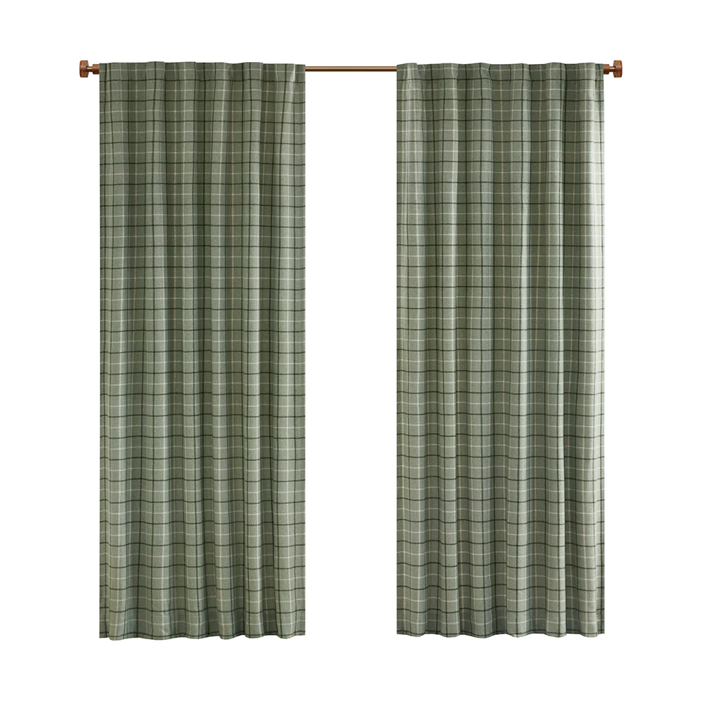 Anaheim Plaid Rod Pocket and Back Tab Curtain Panel with Fleece Lining - Image 10