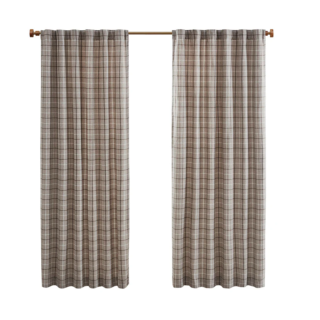 Anaheim Plaid Rod Pocket and Back Tab Curtain Panel with Fleece Lining - Image 11