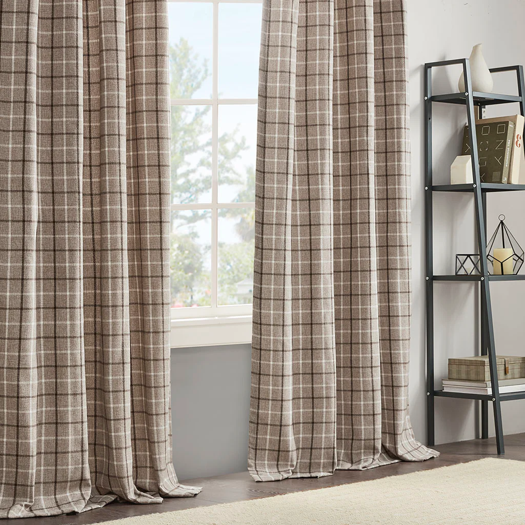Anaheim Plaid Rod Pocket and Back Tab Curtain Panel with Fleece Lining - Image 17