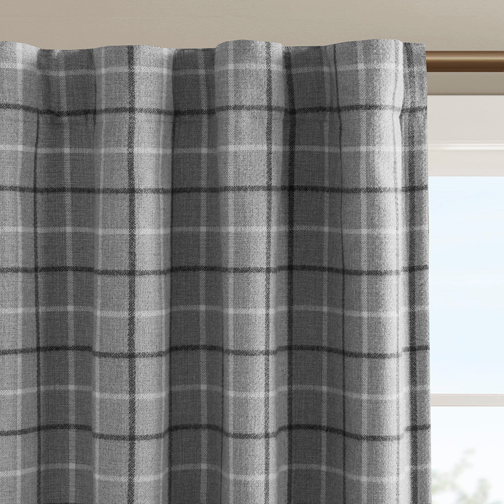 Anaheim Plaid Rod Pocket and Back Tab Curtain Panel with Fleece Lining - Image 25