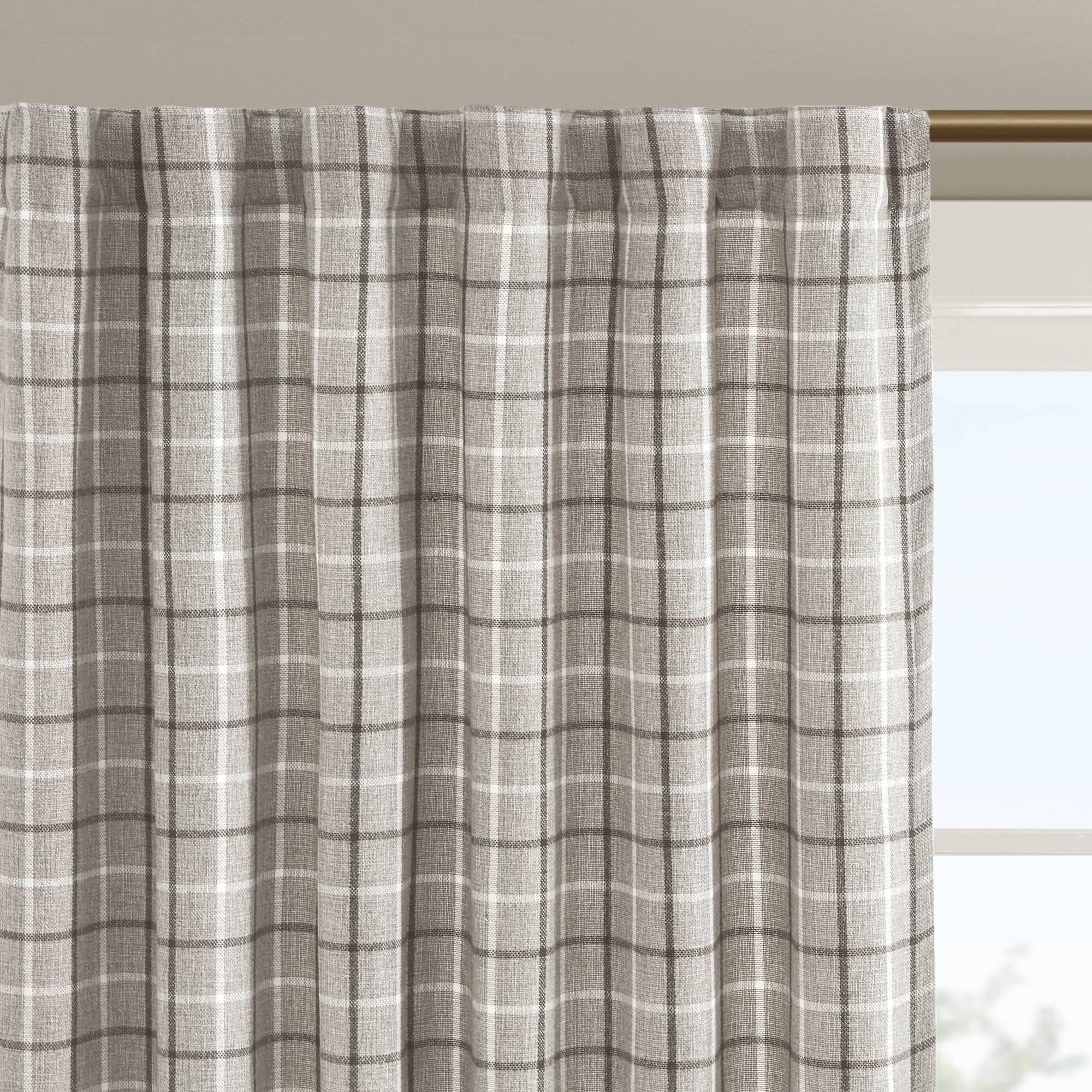 Anaheim Plaid Rod Pocket and Back Tab Curtain Panel with Fleece Lining - Image 26