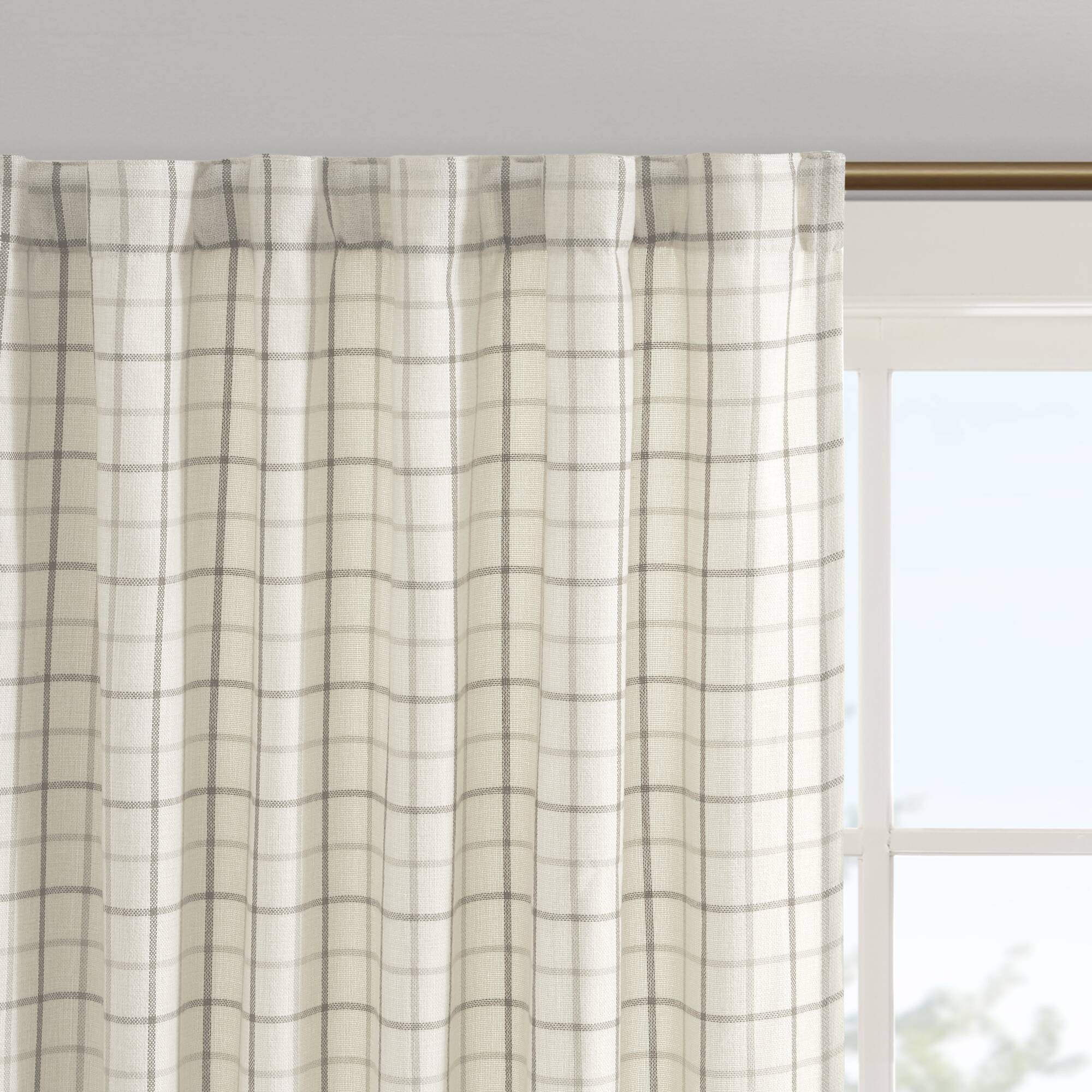 Anaheim Plaid Rod Pocket and Back Tab Curtain Panel with Fleece Lining - Image 27