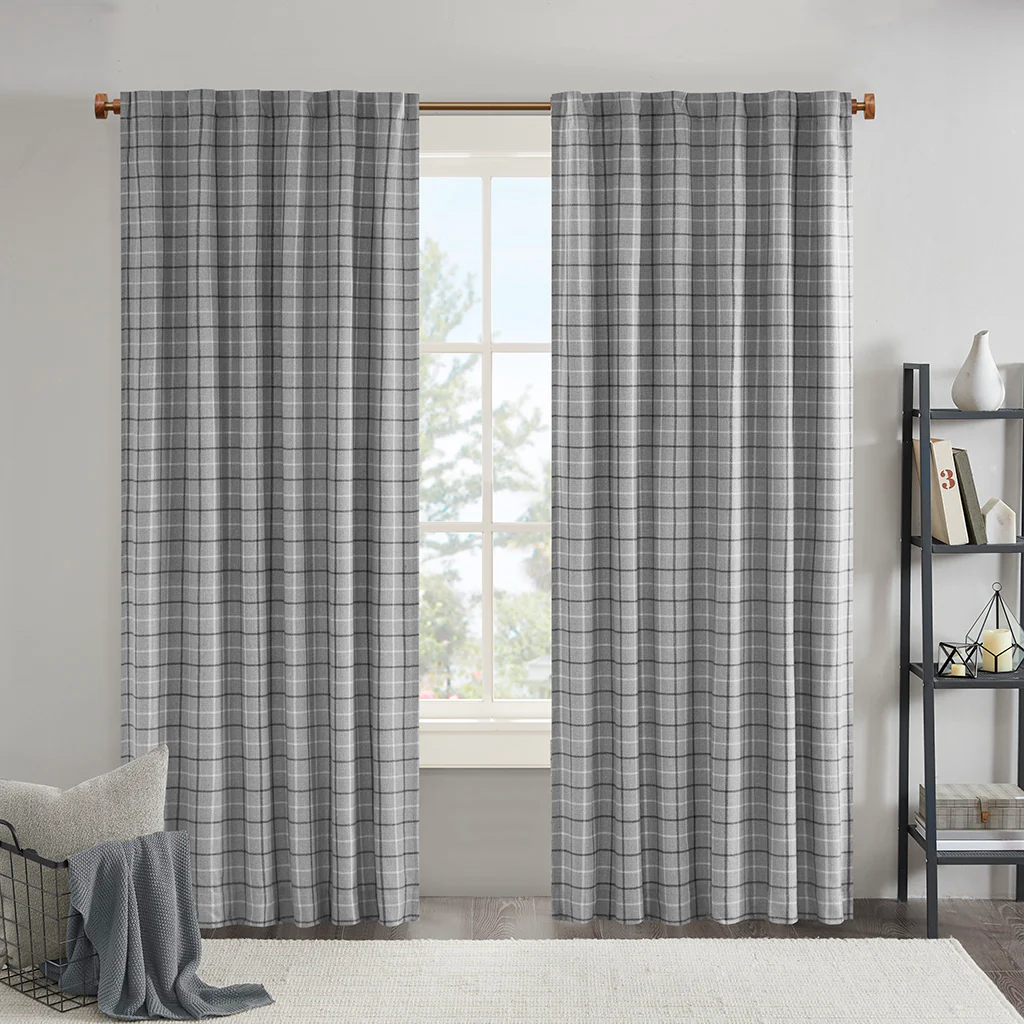 Anaheim Plaid Rod Pocket and Back Tab Curtain Panel with Fleece Lining - Image 5