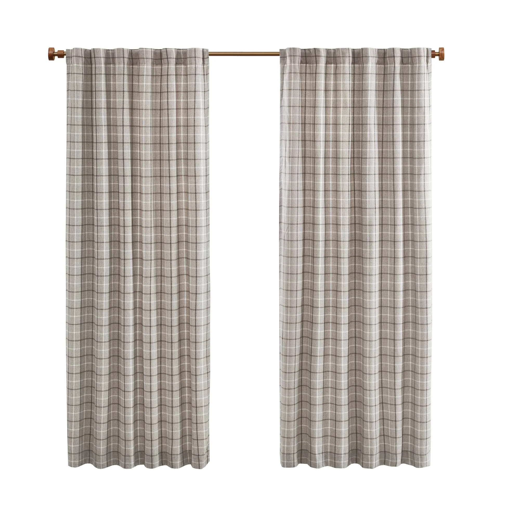 Anaheim Plaid Rod Pocket and Back Tab Curtain Panel with Fleece Lining - Image 52