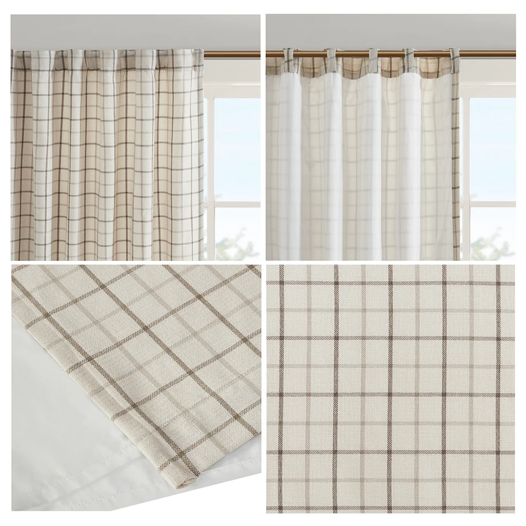 Anaheim Plaid Rod Pocket and Back Tab Curtain Panel with Fleece Lining - Image 61