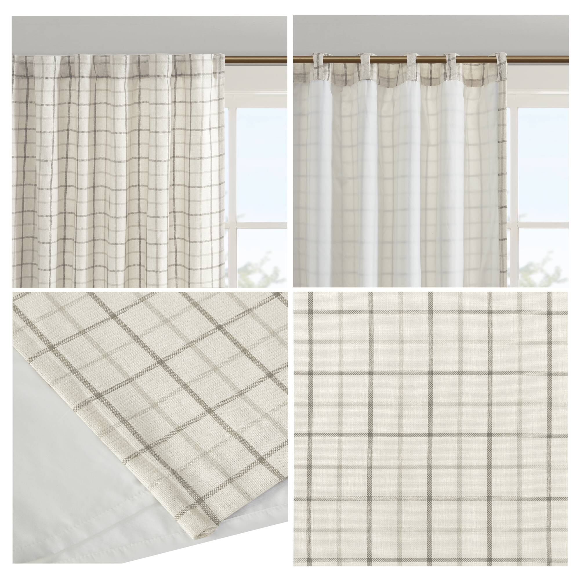 Anaheim Plaid Rod Pocket and Back Tab Curtain Panel with Fleece Lining - Image 63