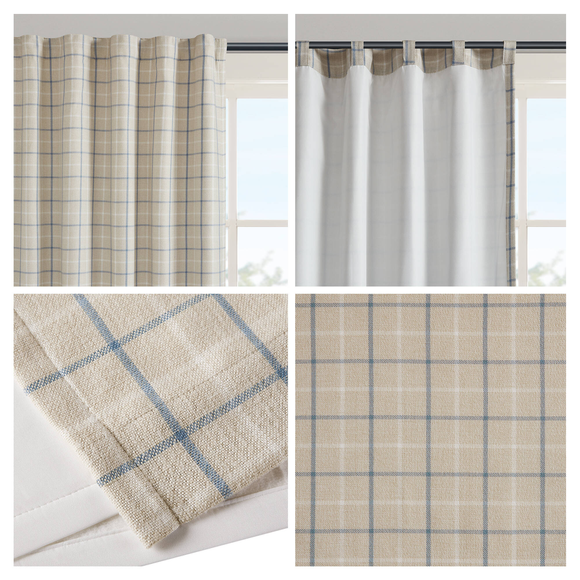 Anaheim Plaid Rod Pocket and Back Tab Curtain Panel with Fleece Lining - Image 74