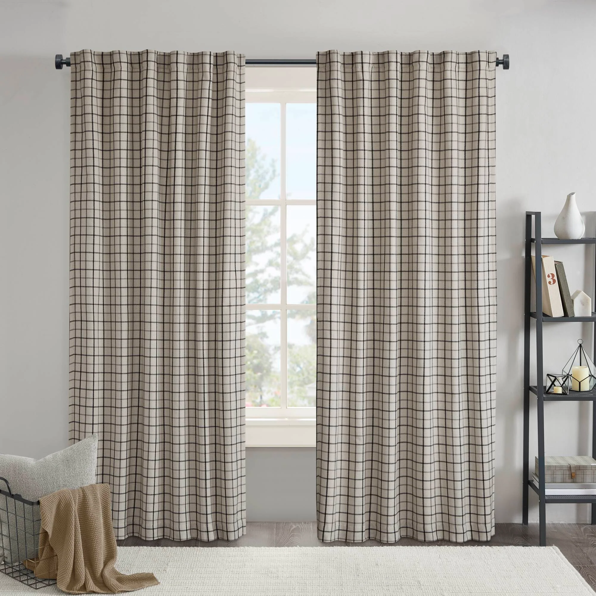 Anaheim Plaid Rod Pocket and Back Tab Curtain Panel with Fleece Lining - Image 76
