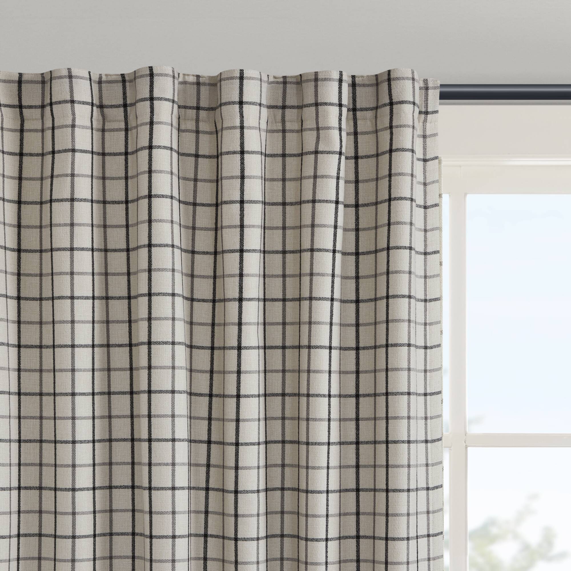 Anaheim Plaid Rod Pocket and Back Tab Curtain Panel with Fleece Lining - Image 79