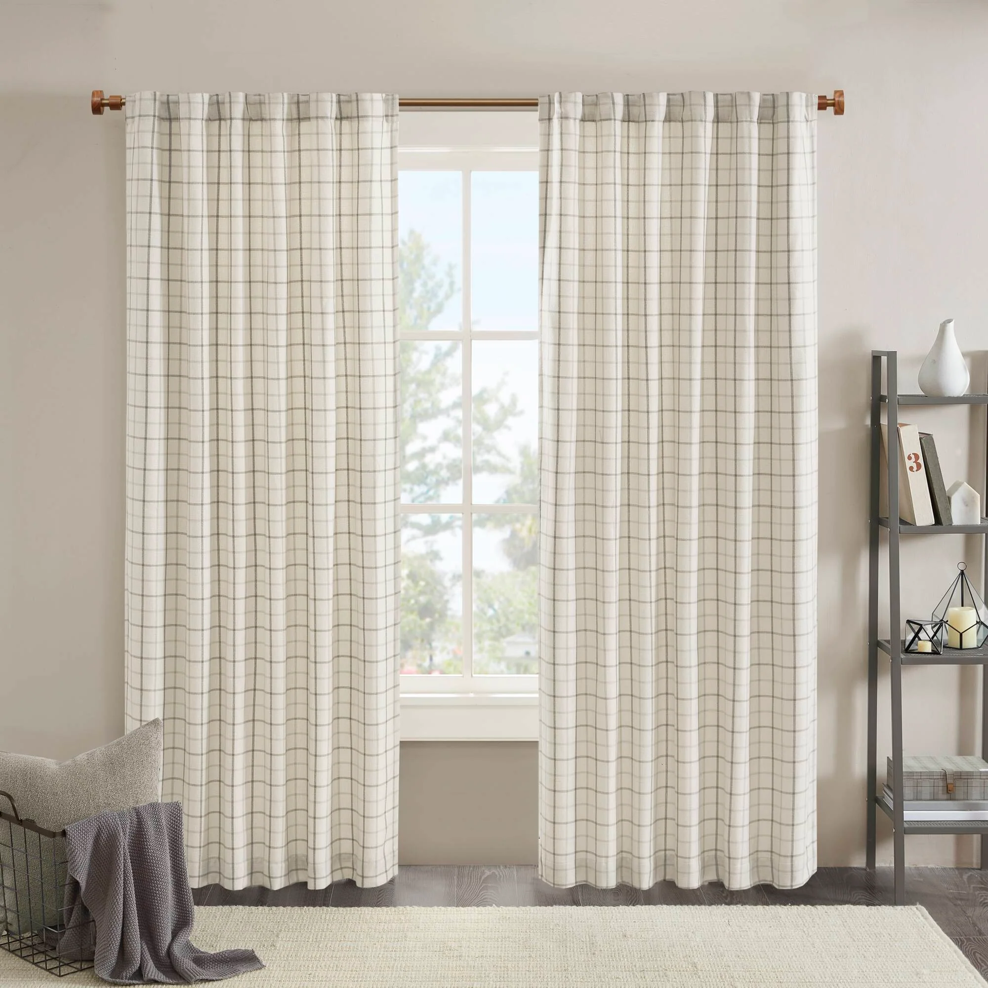 Anaheim Plaid Rod Pocket and Back Tab Curtain Panel with Fleece Lining - Image 8