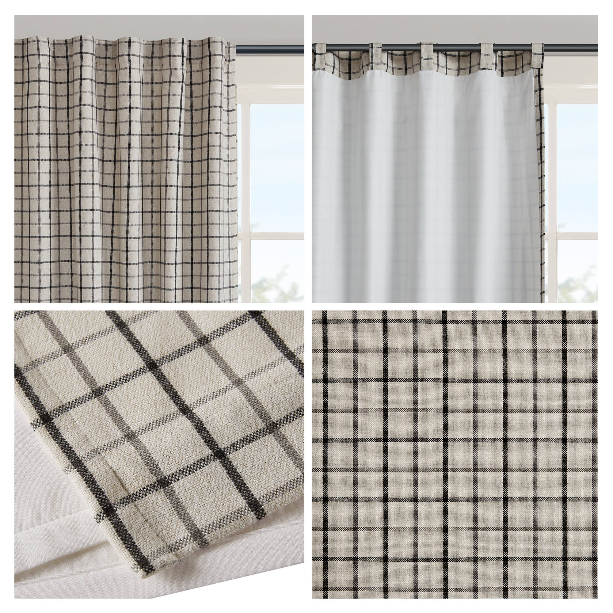 Anaheim Plaid Rod Pocket and Back Tab Curtain Panel with Fleece Lining - Image 83