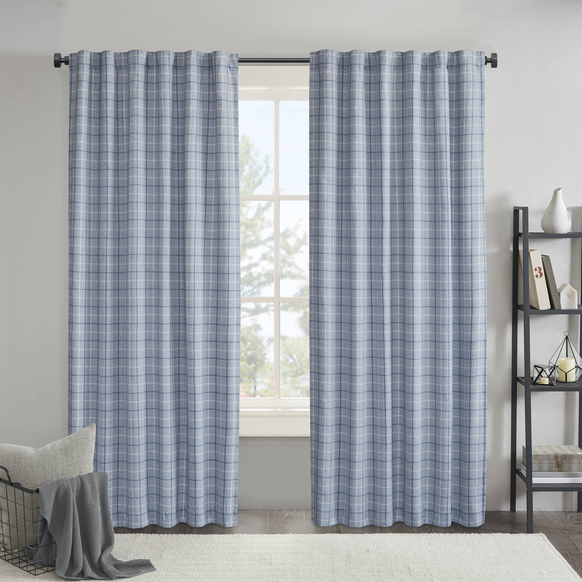 Anaheim Plaid Rod Pocket and Back Tab Curtain Panel with Fleece Lining - Image 84