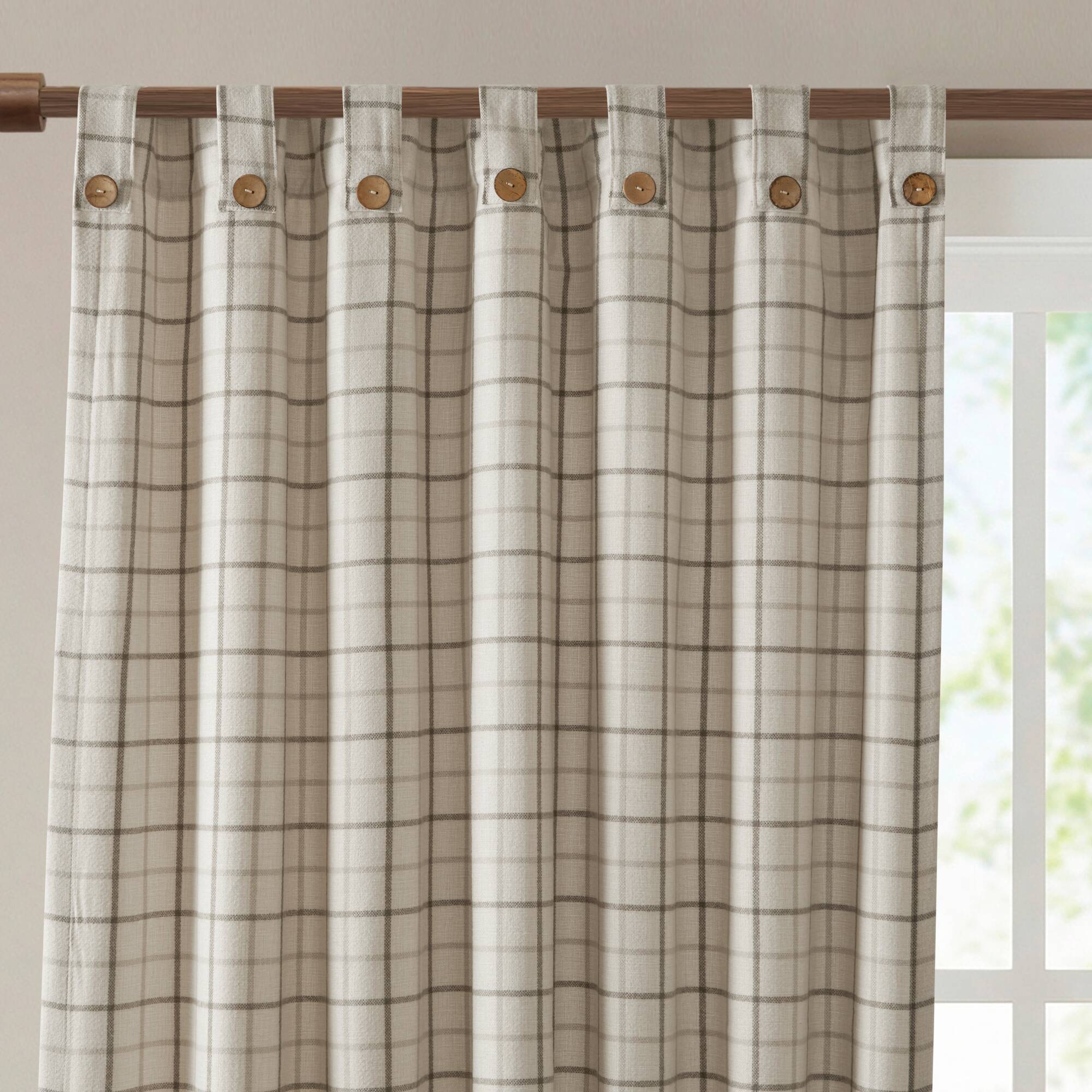 Anaheim Plaid Rod Pocket and Back Tab Curtain Panel with Fleece Lining - Image 95