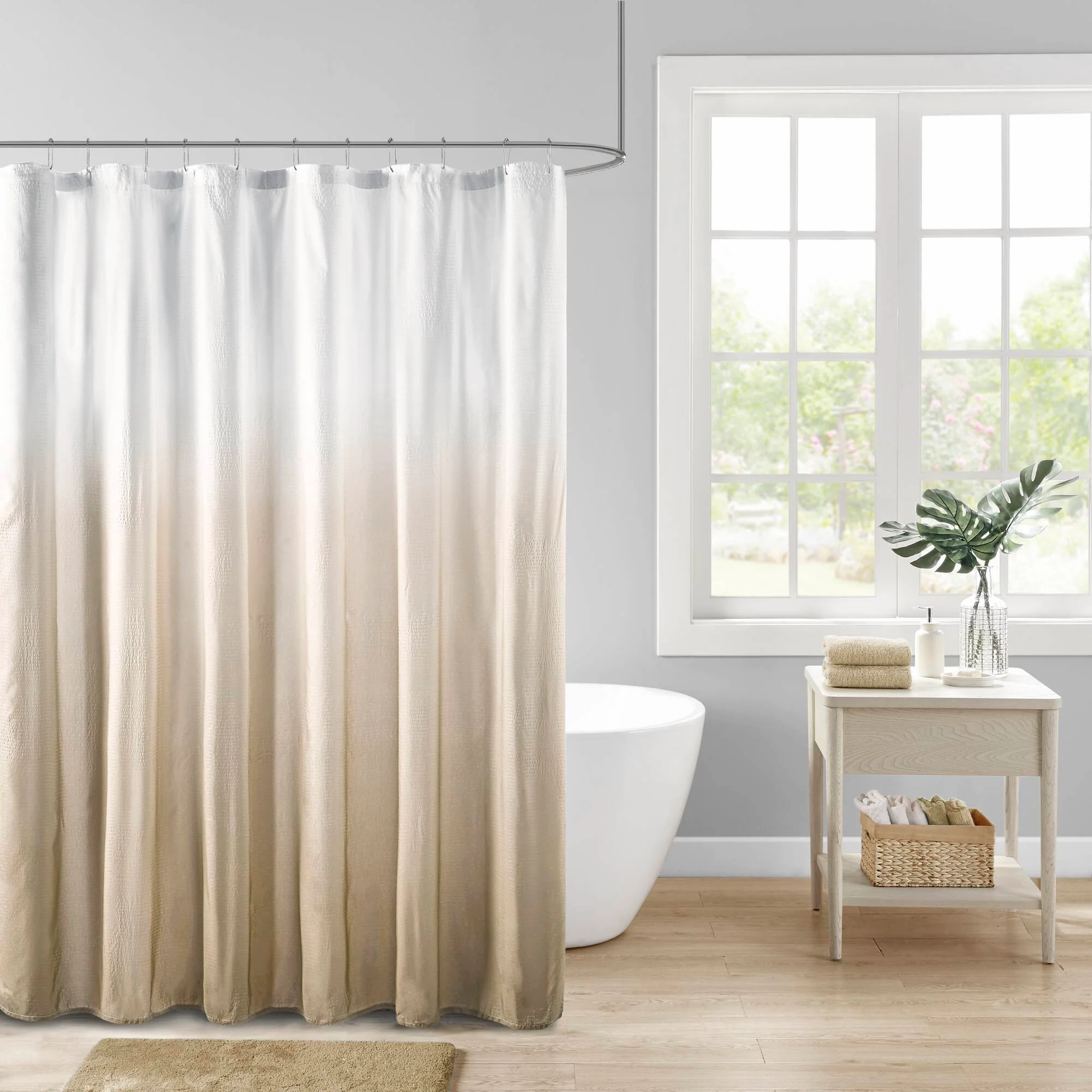 Ara Ombre Printed Seersucker Shower Curtain - Image 3