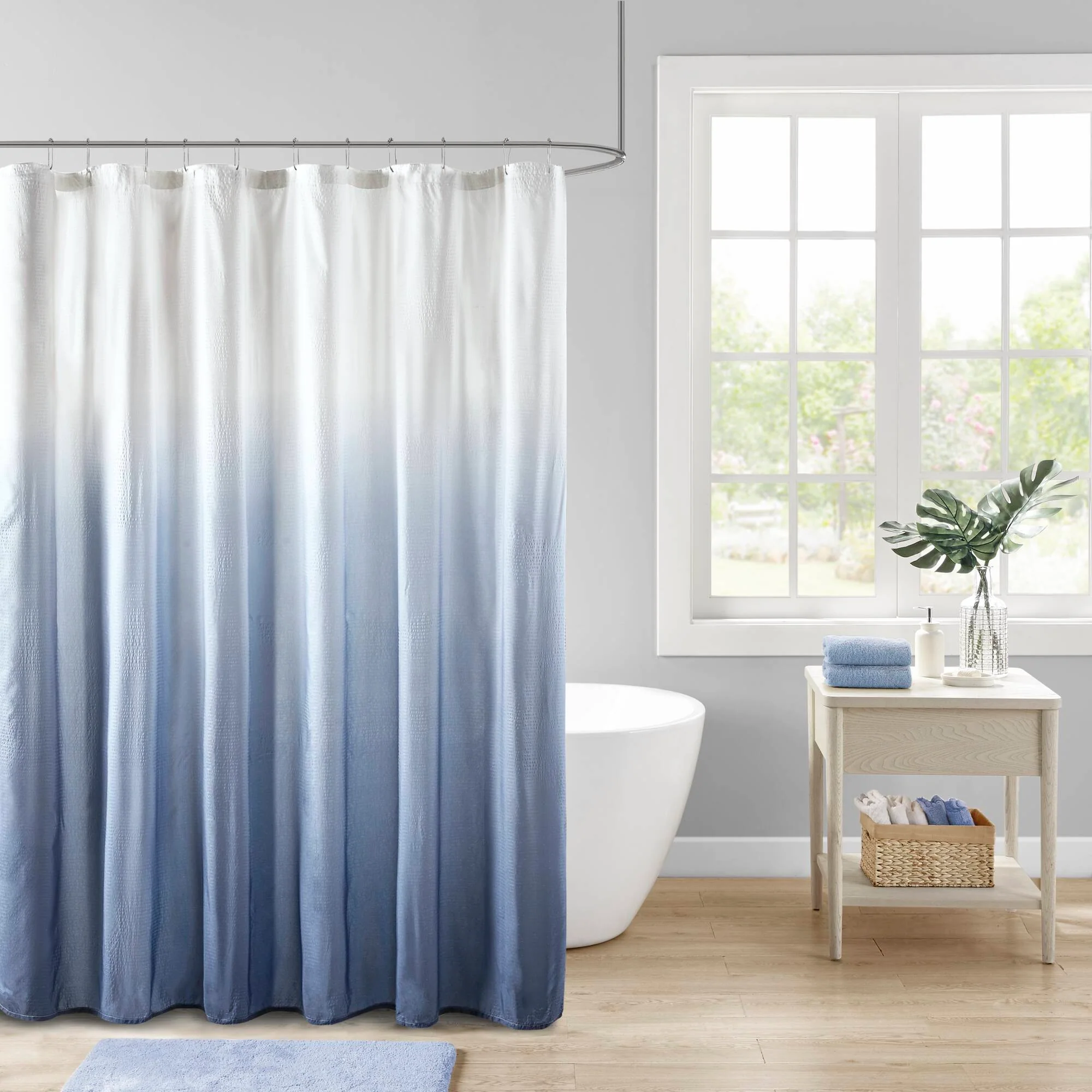 Ara Ombre Printed Seersucker Shower Curtain - Image 4