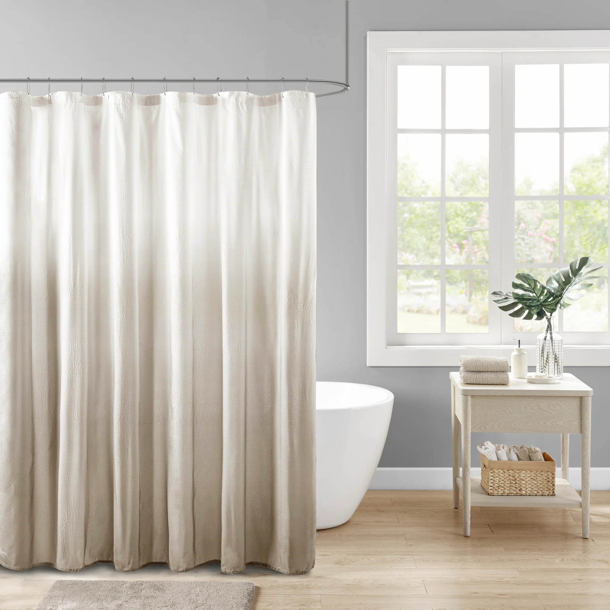 Ara Ombre Printed Seersucker Shower Curtain - Image 7