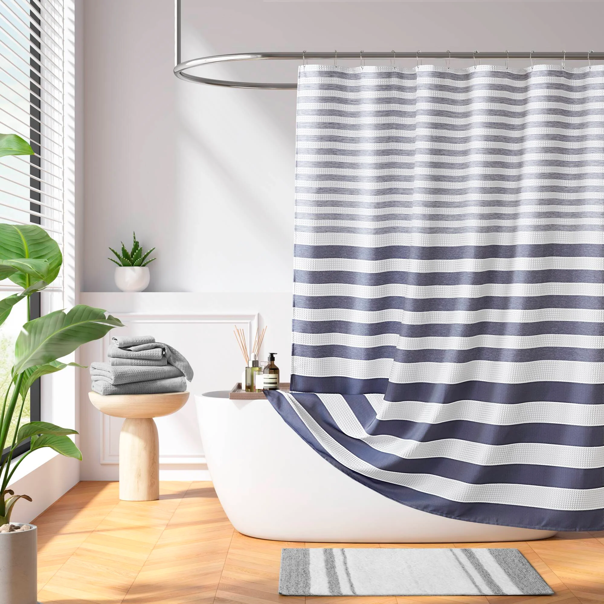 Ariana Ombre Waffle Shower Curtain - Image 3