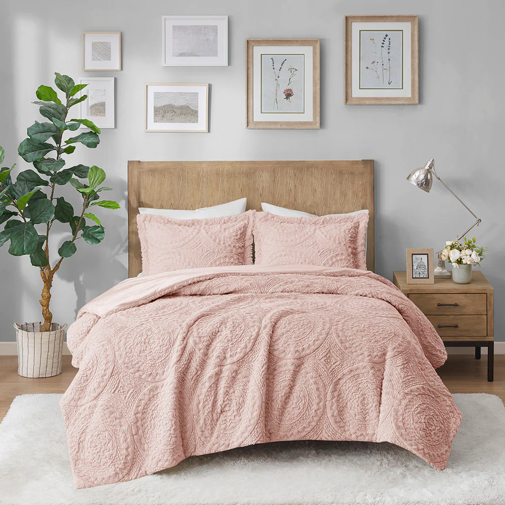 Arya Embroidered Medallion Faux Fur Ultra Plush Comforter Mini Set - Image 12