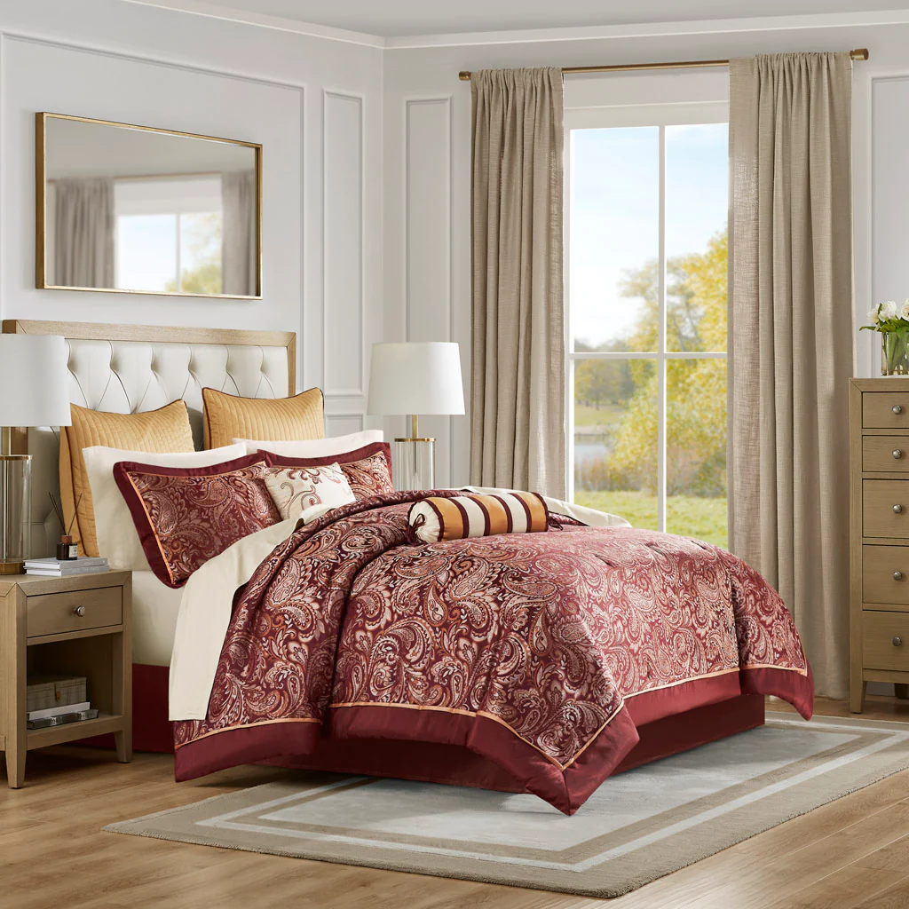 Aubrey 12-Piece Comforter Set with Cotton Bed Sheets - Image 3
