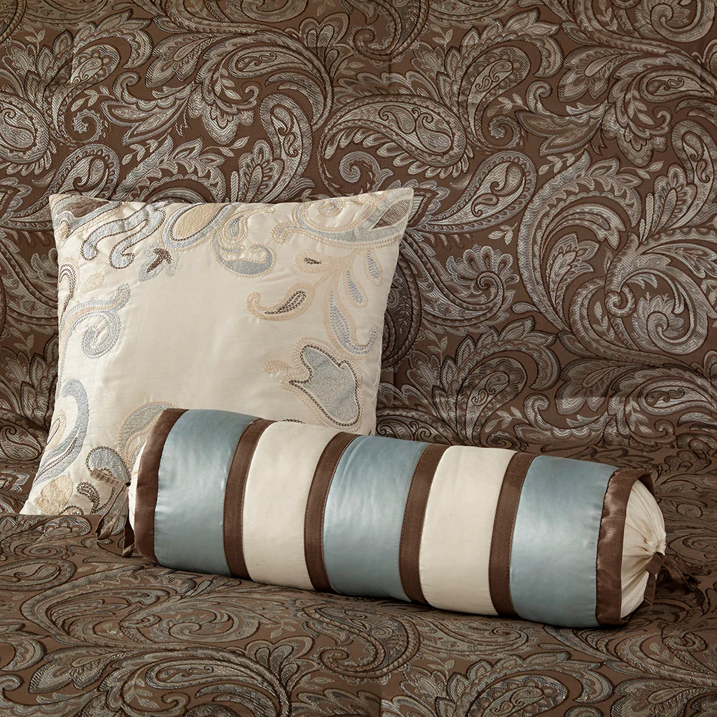 Aubrey 12-Piece Comforter Set with Cotton Bed Sheets - Image 68