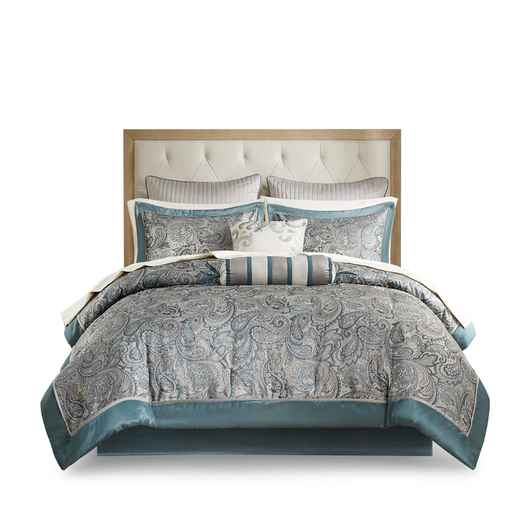 Aubrey 12-Piece Comforter Set with Cotton Bed Sheets - Image 8