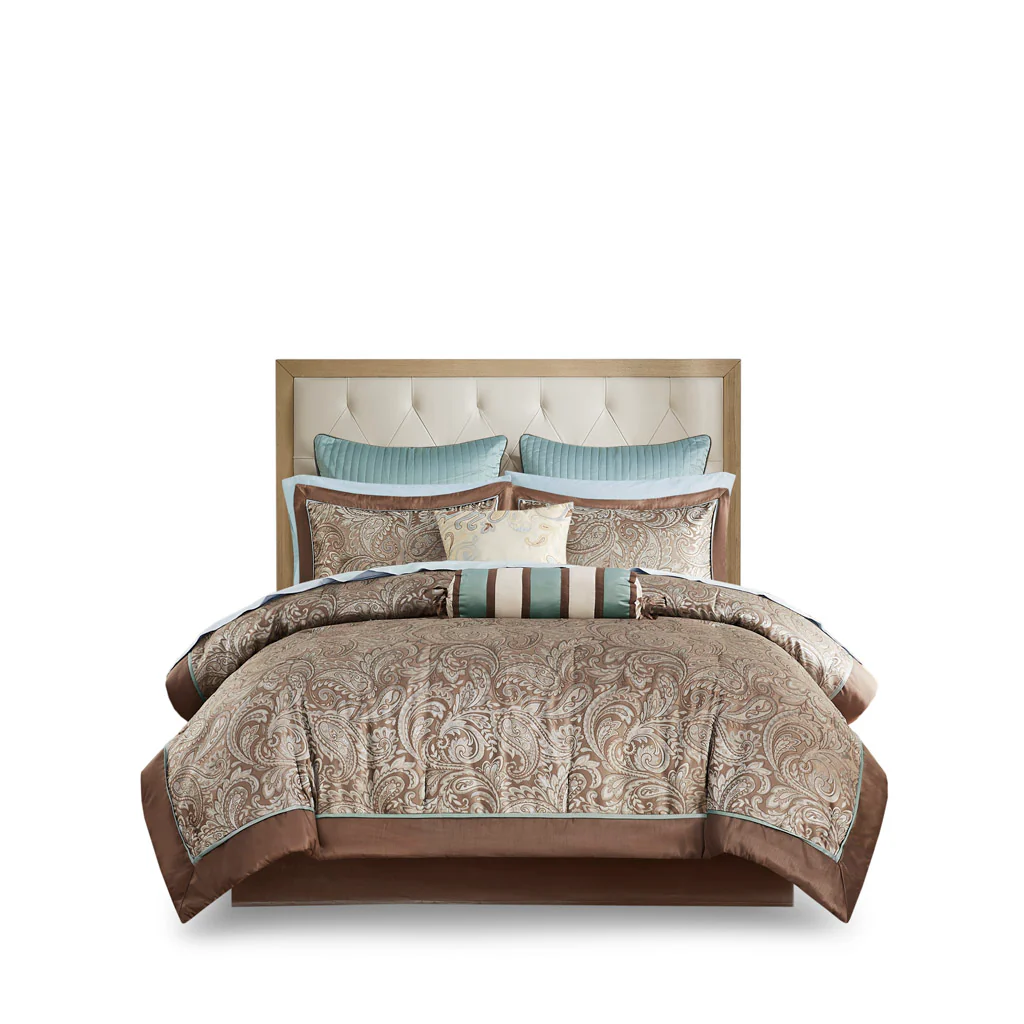 Aubrey 12-Piece Comforter Set with Cotton Bed Sheets - Image 9