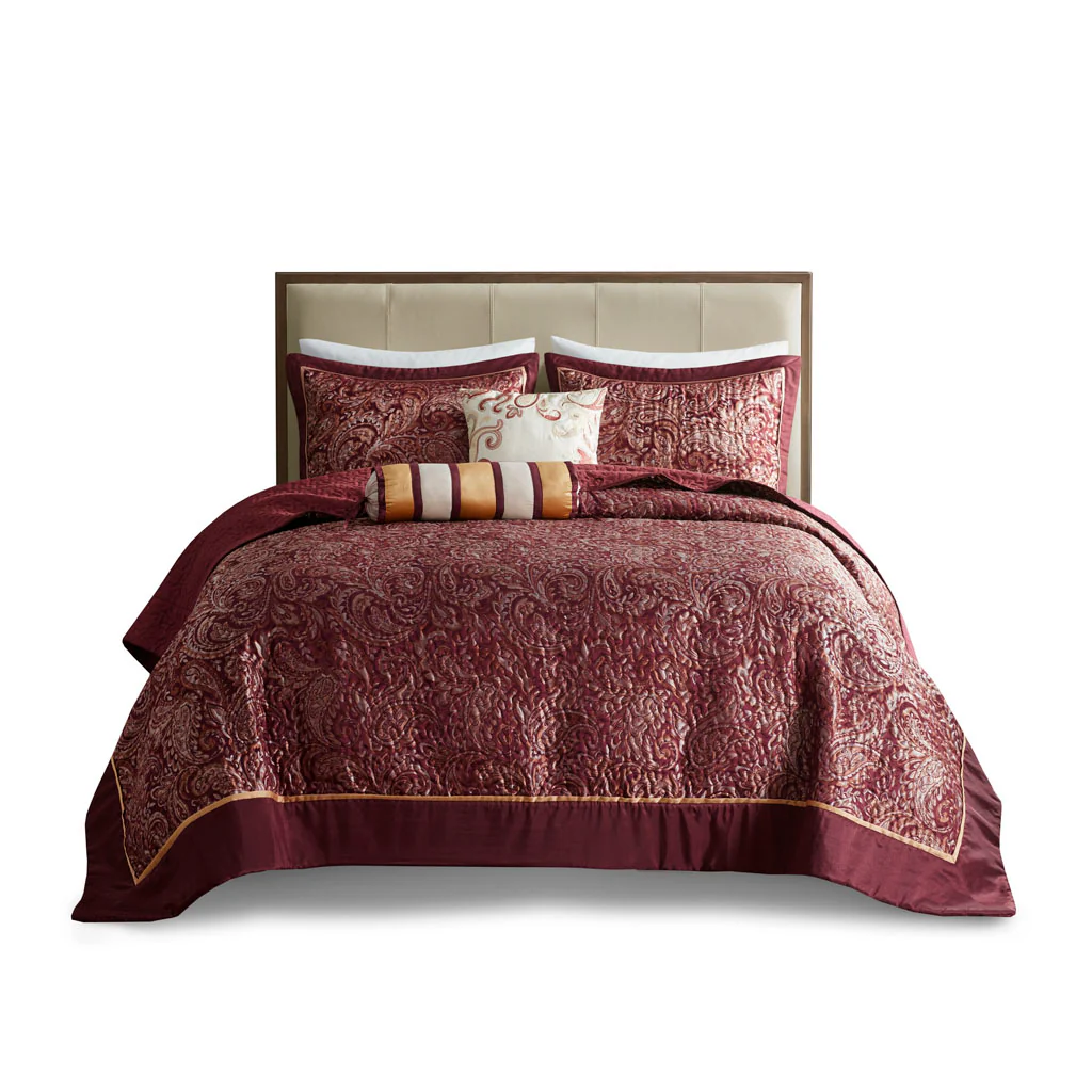 Aubrey 5-Piece Jacquard Bedspread Set with Throw Pillows - Image 6