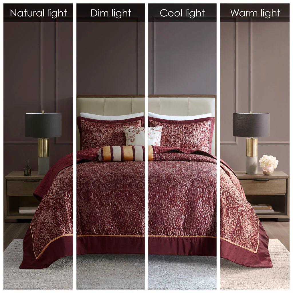 Aubrey 5-Piece Jacquard Bedspread Set with Throw Pillows - Image 64