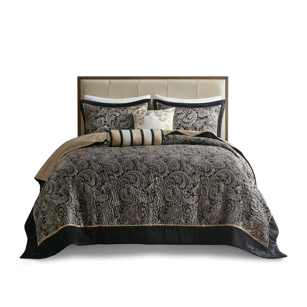 Aubrey 5-Piece Jacquard Bedspread Set with Throw Pillows - Image 7