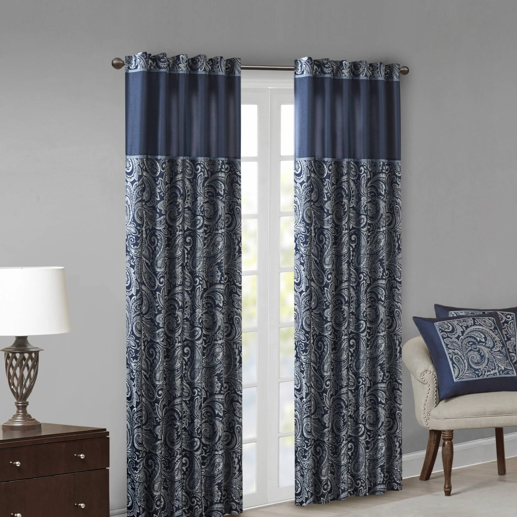Aubrey Jacquard Curtain Panel Pair - Image 6