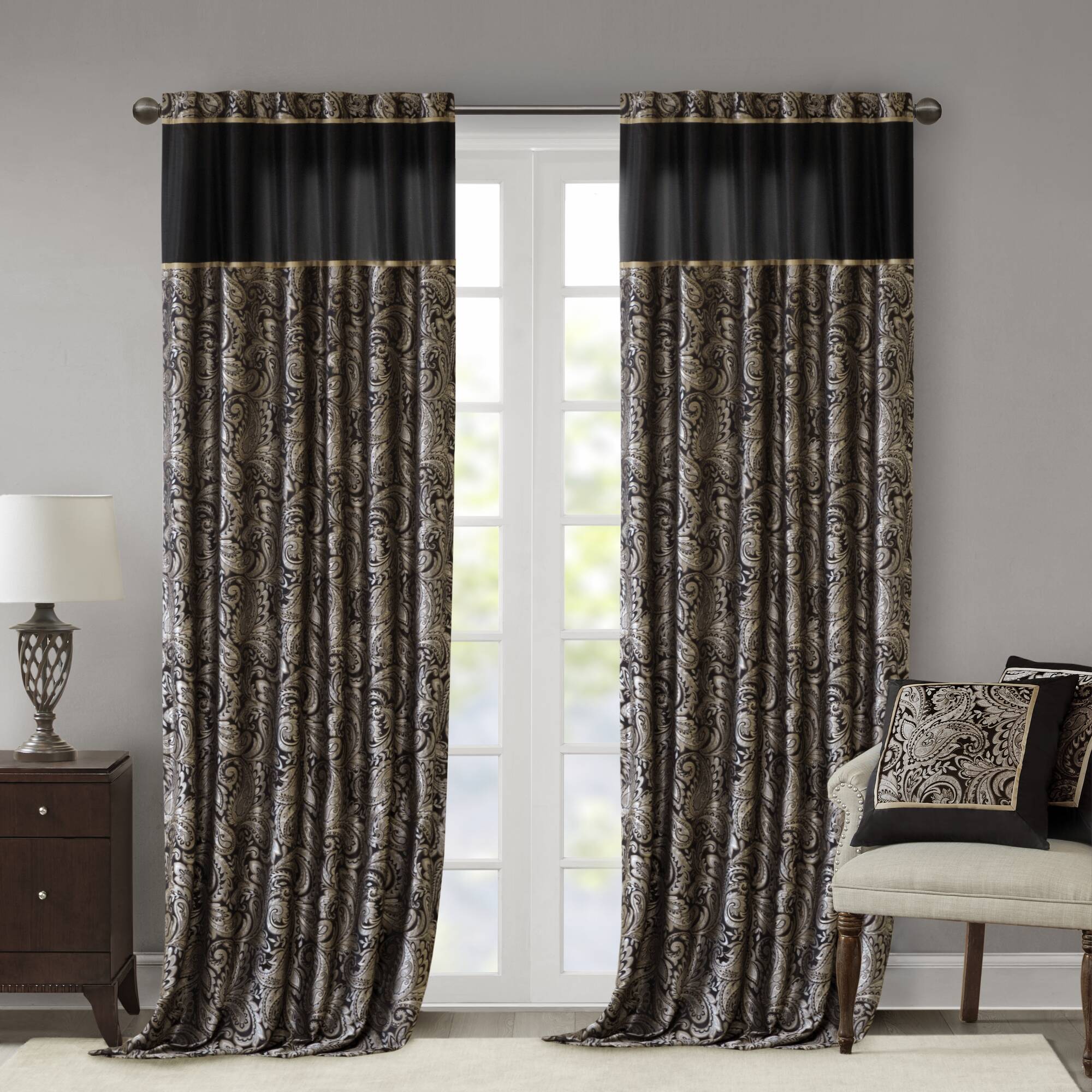 Aubrey Jacquard Curtain Panel Pair - Image 9