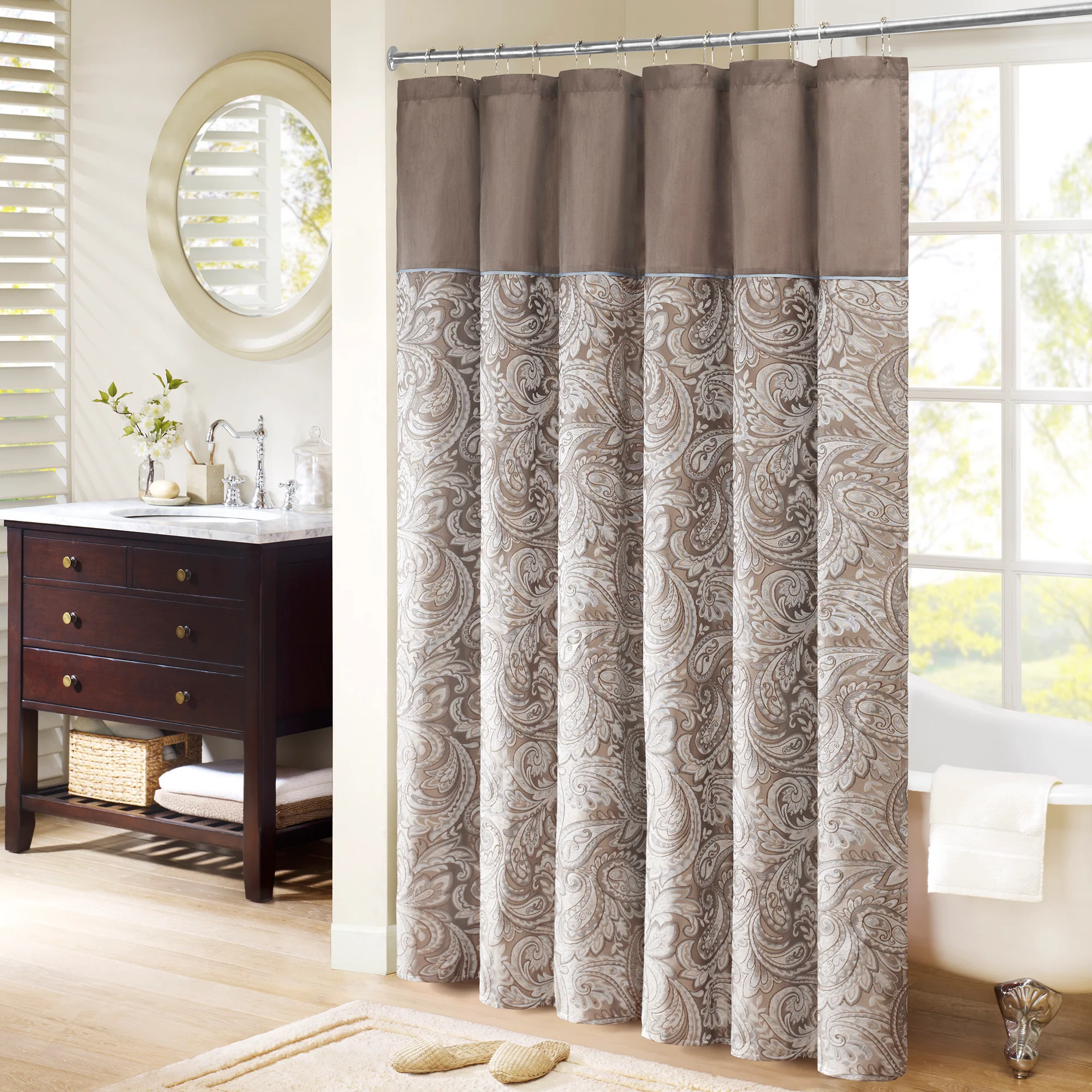 Aubrey Jacquard Shower Curtain - Image 3