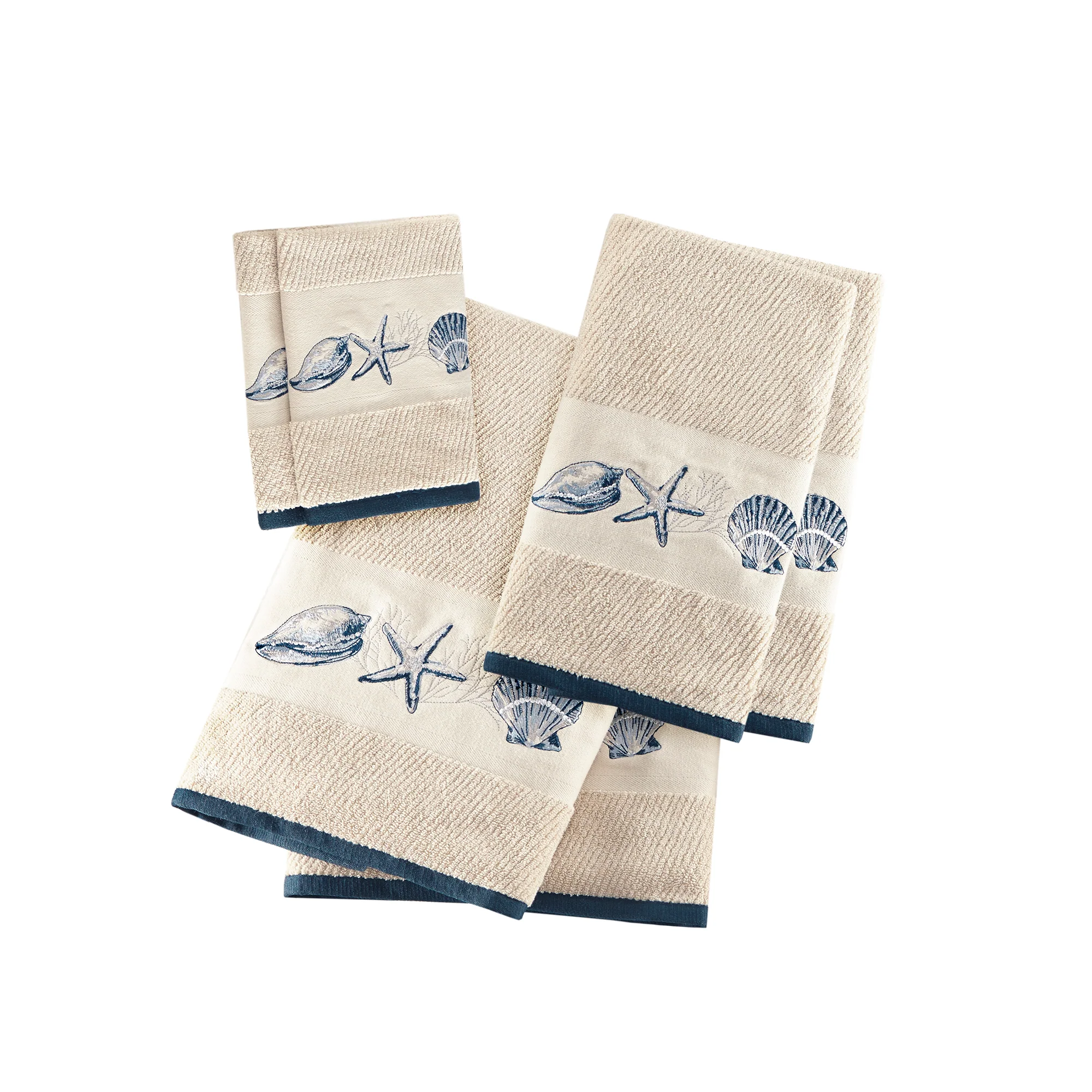 Bayside Embroidered Cotton Jacquard 6-Piece Towel Set - Image 3
