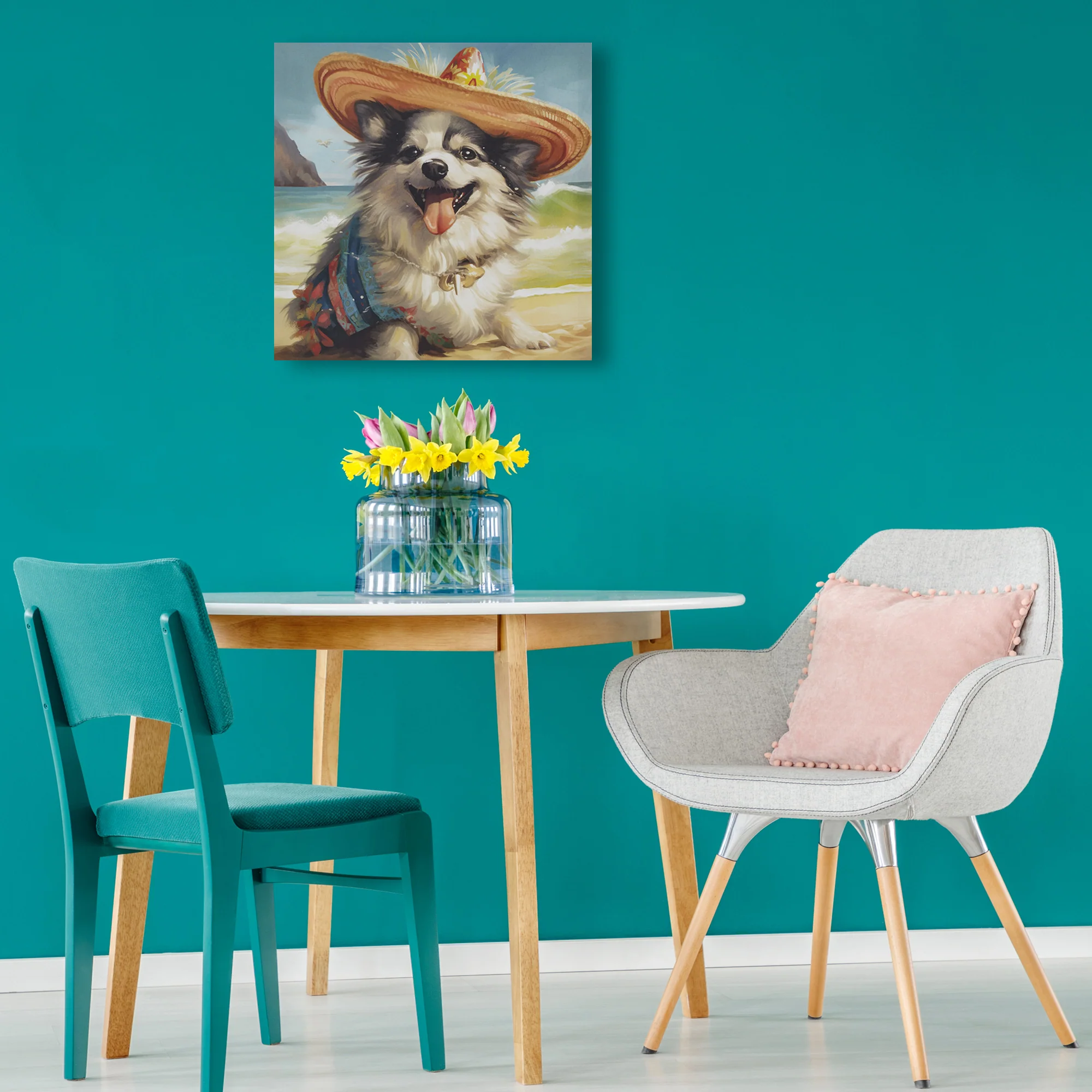 Beach Dogs Golden Retriever Canvas Wall Art - Image 3