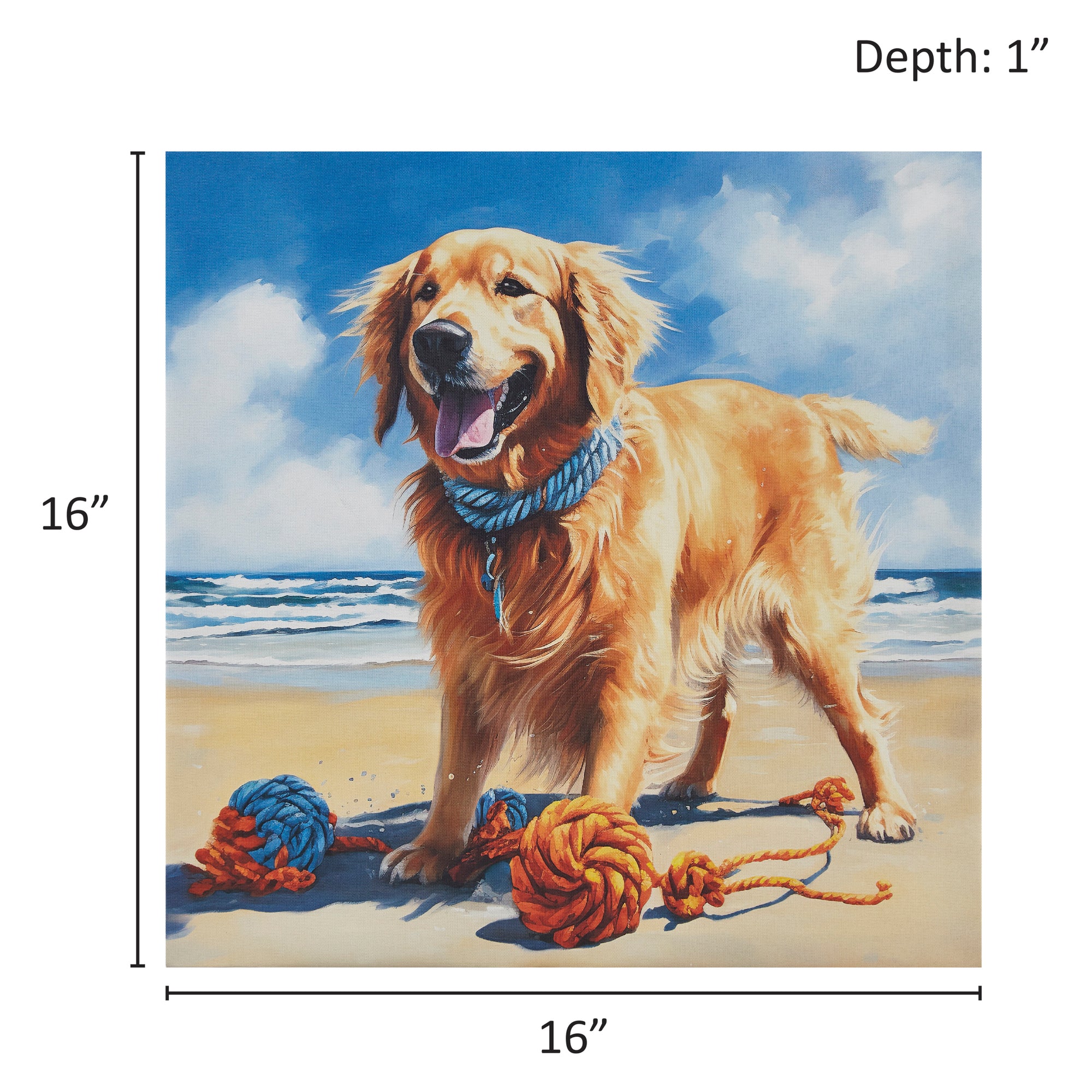 Beach Dogs Golden Retriever Canvas Wall Art - Image 48