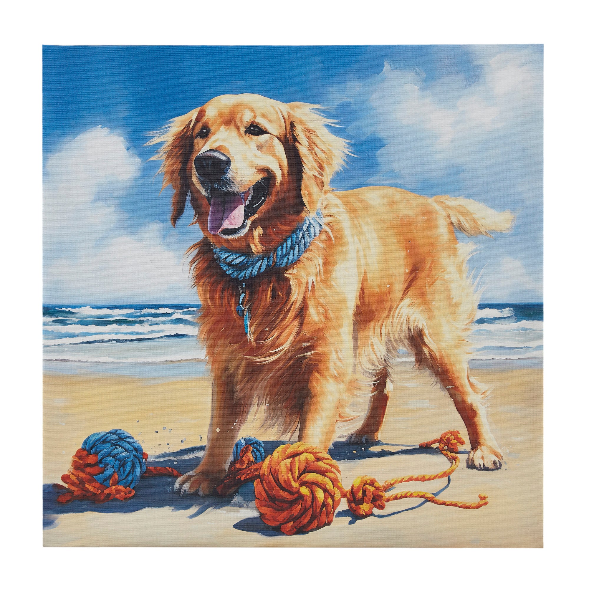 Beach Dogs Golden Retriever Canvas Wall Art - Image 5