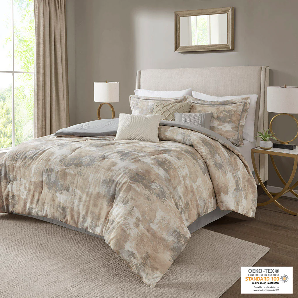 Beacon 7-Piece Textured Cotton Blend Comforter Set