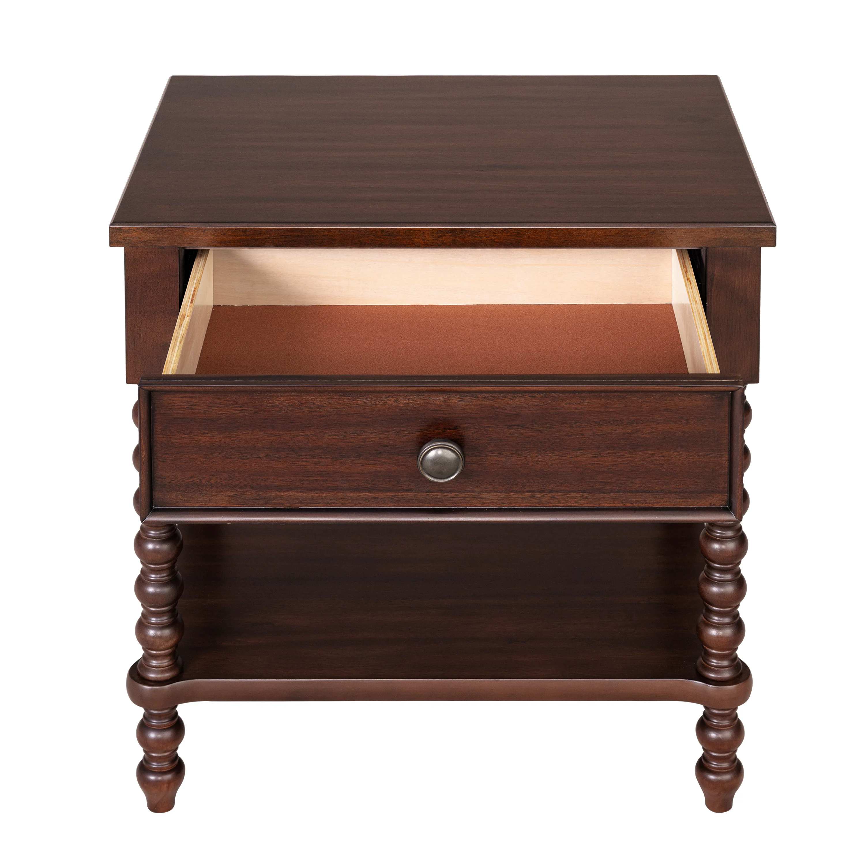 Beckett Turned Wood Spindle Nightstand with Drawer & Shelf - Image 32