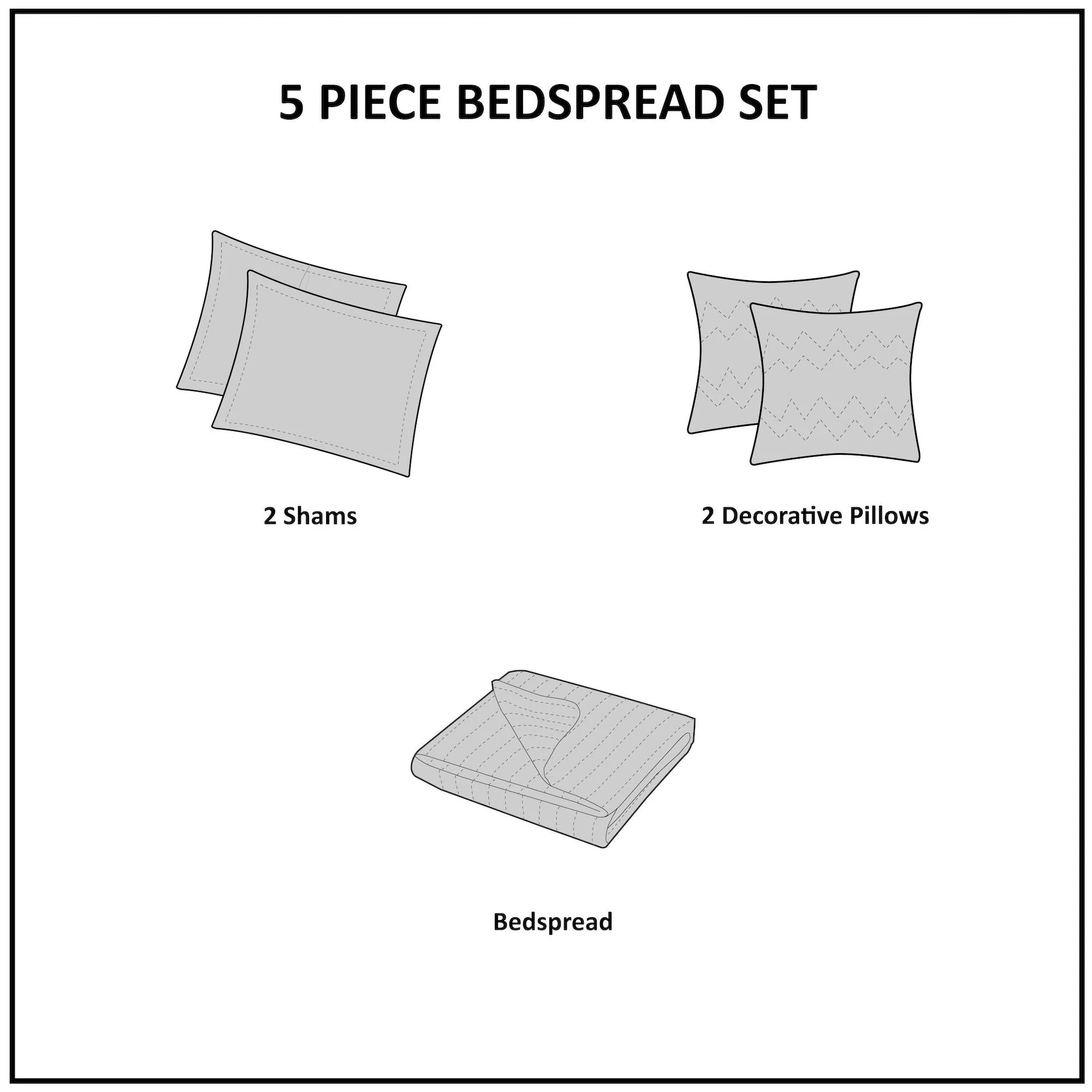 Bellagio 5-Piece Reversible Jacquard Bedspread Set - Image 17