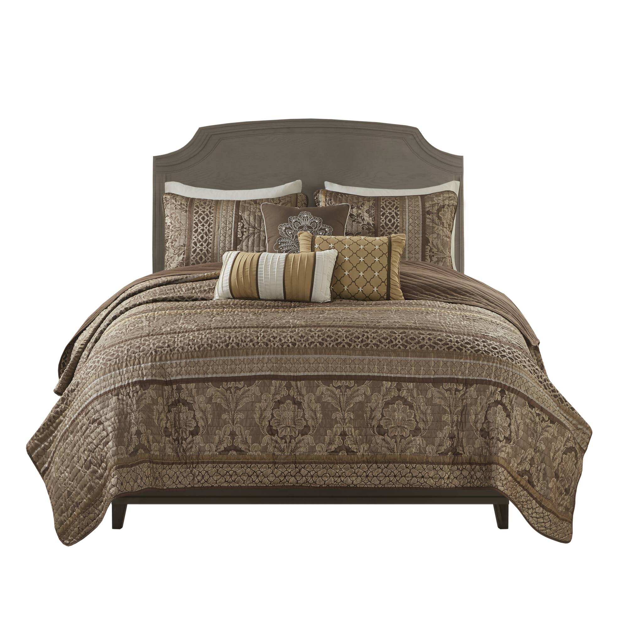 Bellagio 6-Piece Jacquard Quilt Set with Throw Pillows - Image 12