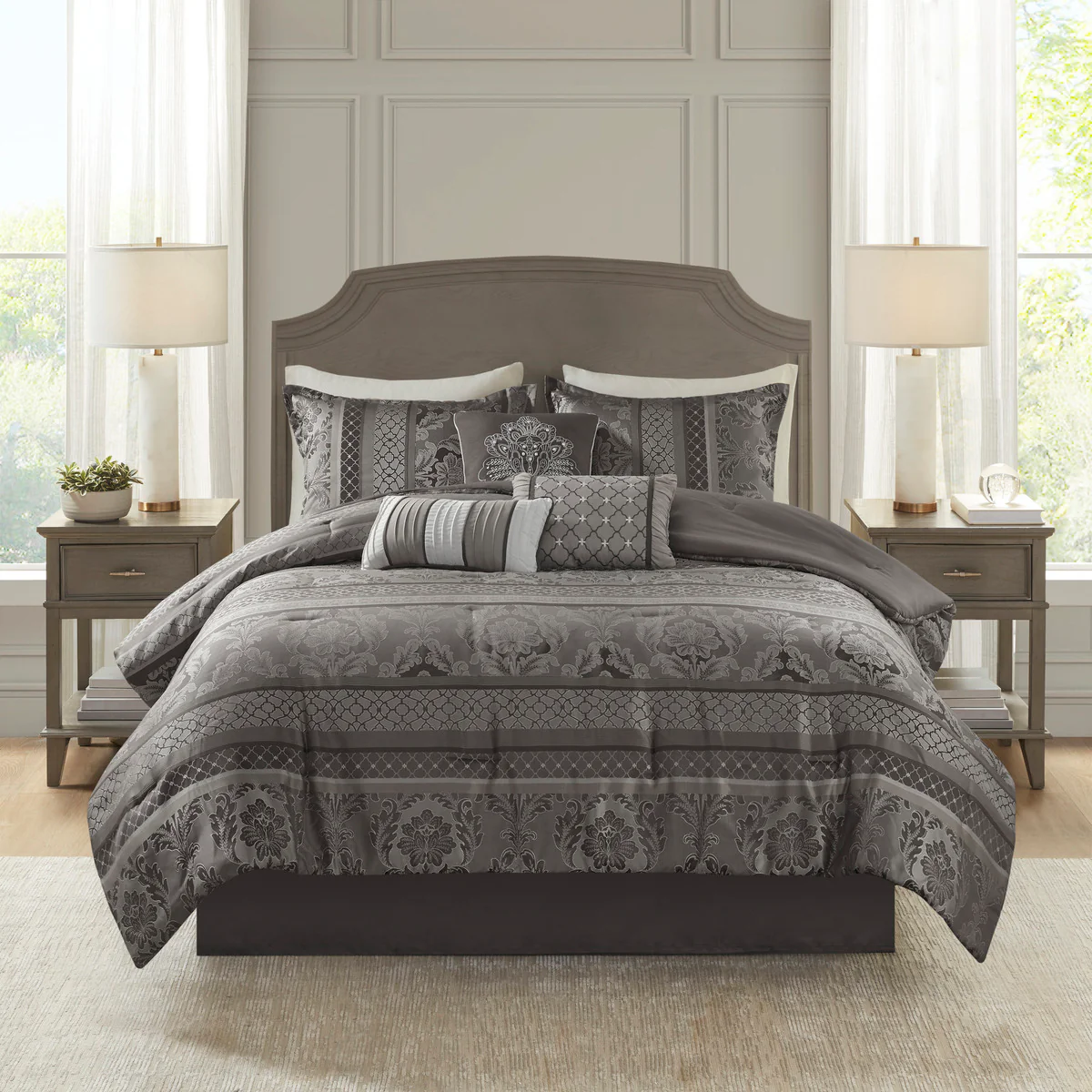Bellagio 7-Piece Jacquard Comforter Set - Image 2