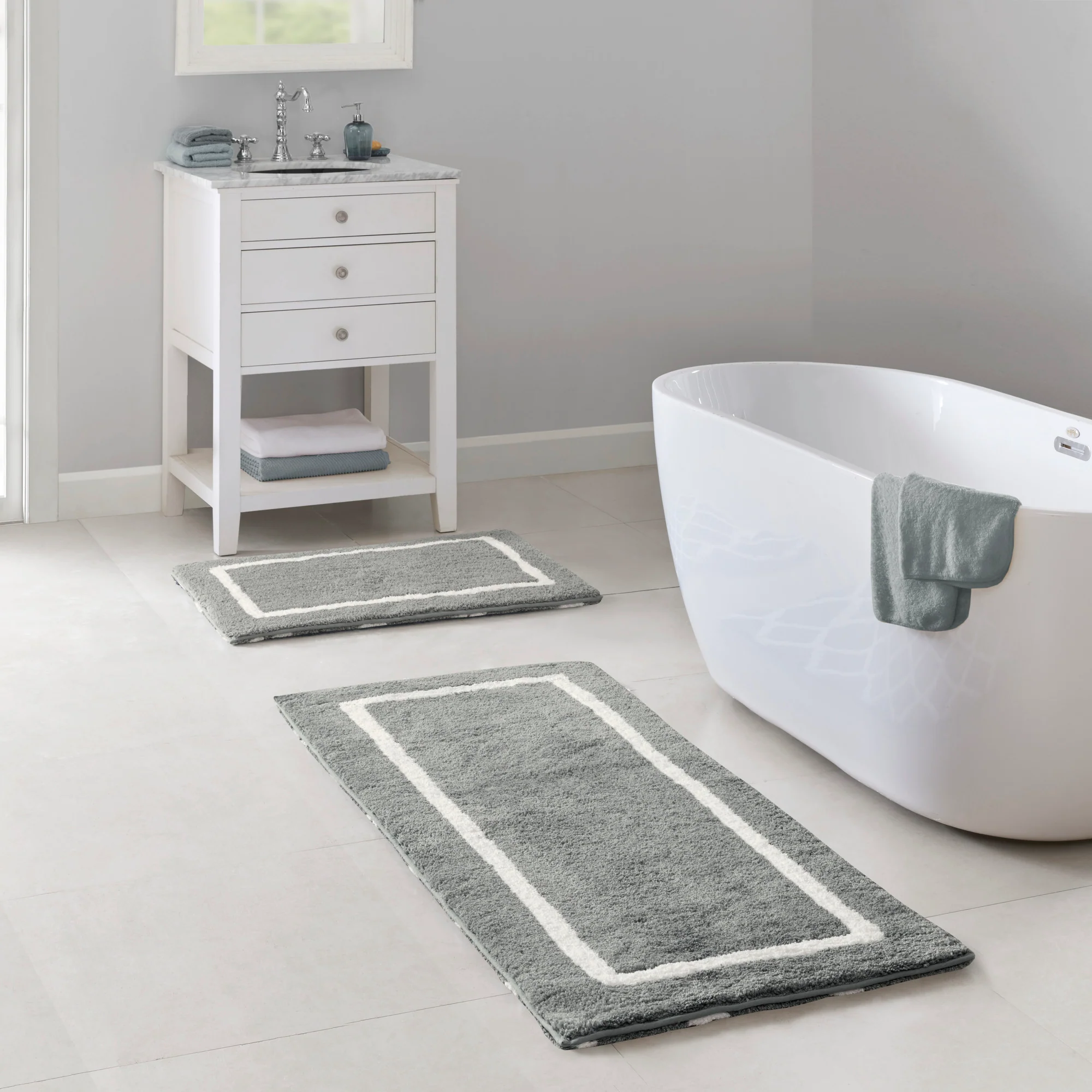 Bittman Reversible High Pile Tufted Microfiber Bath Rug - Image 15
