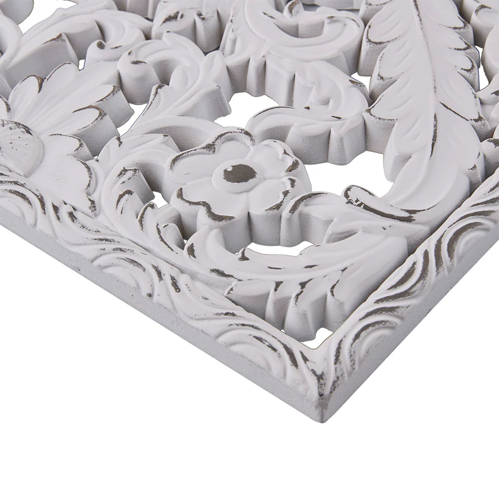 Botanical Panel Distressed Carved Wood 2-Piece Wall Decor Set - Image 7